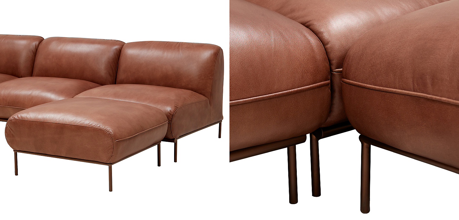 Угловой кожаный диван Macaire Leather Sofa Угловой кожаный диван Macaire Leather Sofa - Loft-Concept в Орле
