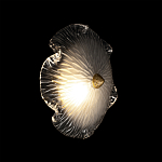 Бра в форме прозрачного стеклянного цветка с рельефной текстурой Textured Glass варинант исполнения - 2 | Loft Concept в Орле