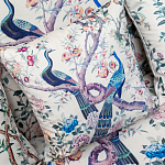 Подушка декоративная с изображением павлинов в саду Beige Chinoiserie Garden Two Peacocks Cushion варинант исполнения - 2 | Loft Concept в Орле