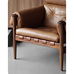 Кресло с деревянным каркасом и обивкой из натуральной кожи Medieval Furniture варинант исполнения - 4 | Loft Concept в Орле