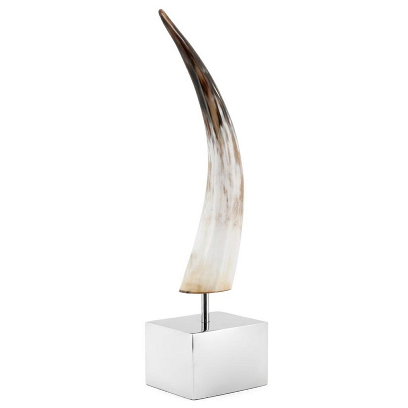 Статуэтка Horn Standing On Cube Хром Бежевый Коричневый Статуэтка Horn Standing On Cube Хром Бежевый Коричневый в Орле | Loft Concept