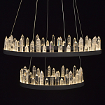 Люстра с двумя кольцами черного цвета с хрустальными элементами QUARTZ CRYSTAL варинант исполнения - 5 | Loft Concept в Орле