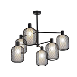 Люстра потолочная с абажурами из металлической сетки Loft Grid Pendant Gold варинант исполнения - 4 | Loft Concept в Орле