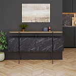 Комод с цветом фасада черный мрамор с деревянной столешницей на металлических ножках HANLEY CONSOLE HITIT BENDIR варинант исполнения - 1 | Loft Concept в Орле