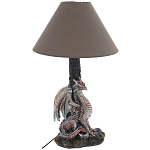 Настольная лампа с абажуром Дракон Silver Red Dragon Коричневый абажур варинант исполнения - 1 | Loft Concept в Орле