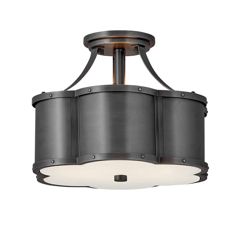 Потолочный светильник с декоративными заклепками Hinkley  Латунь Белый Черный Никель в Орле | Loft Concept 