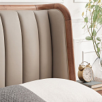 Кровать двуспальная с мягким изголовьем Moon Walnut Bed варинант исполнения - 6 | Loft Concept в Орле