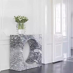 Дизайнерский журнальный стол квадратной формы с круглой нишей Guxawar варинант исполнения - 2 | Loft Concept в Орле