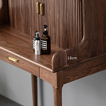 Туалетный стол деревянный с ящиком и зеркалом Moon Walnut Furniture варинант исполнения - 4 | Loft Concept в Орле