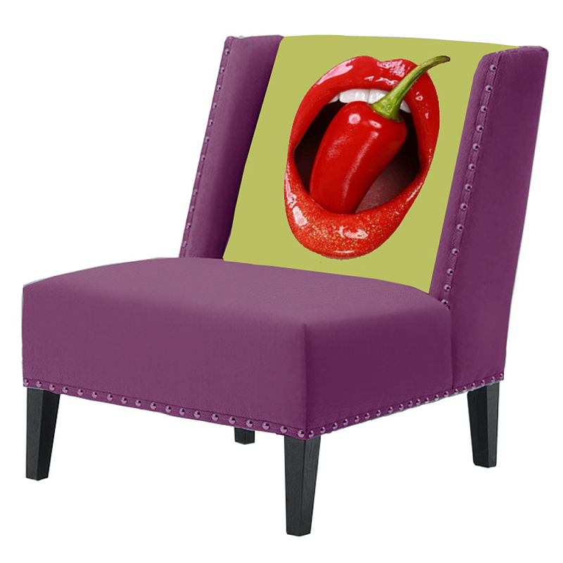 FUN Armchair "Chili Pepper" Purple Дизайнерское кресло с цветным принтом Баклажан FUN Armchair "Chili Pepper" Purple Дизайнерское кресло с цветным принтом Баклажан в Орле | Loft Concept
