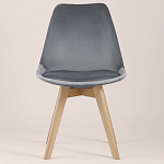 Стул с мягким велюровым сиденьем Arvika Grey варинант исполнения - 3 | Loft Concept в Орле