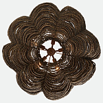 Круглая люстра волнистой формы с декором из круглых деревянных бусин коричневая Brown Wooden Beads Chandelier варинант исполнения - 2 | Loft Concept в Орле