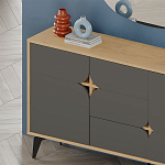 Комод цвета древесины с 3-мя дверцами и выдвижным ящиком темно-серого цвета SPARK CONSOLE OAK ANTHRACITE варинант исполнения - 3 | Loft Concept в Орле