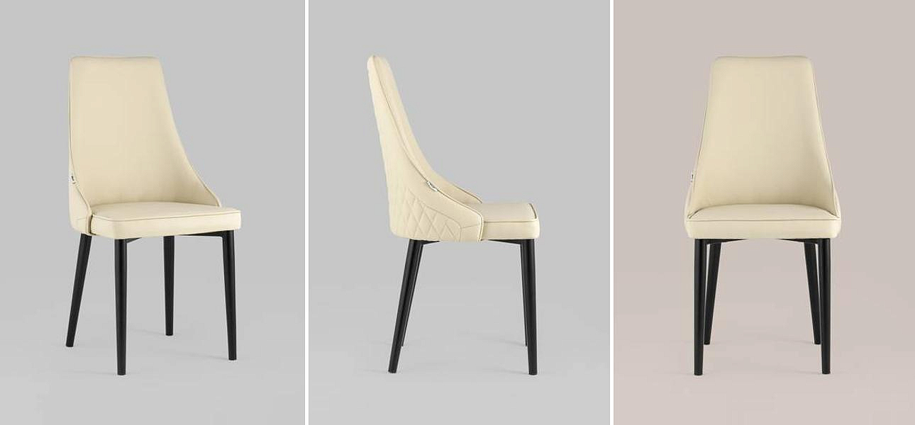 Стул Versailles Chair Кремовая Экокожа Черные ножки Стул Versailles Chair Кремовая Экокожа Черные ножки - Loft-Concept в Орле