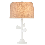 Настольная лампа с белым каркасом и тканевым абажуром Natural Stems варинант исполнения - 1 | Loft Concept в Орле