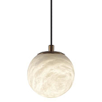 Подвесной светильник с шарообразным плафоном из белого алебастра Cryptocrystalline Stone варинант исполнения - 1 | Loft Concept в Орле