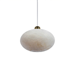 Подвесной светильник с плафоном в виде эллипса из белого алебастра Cryptocrystalline Stone варинант исполнения - 3 | Loft Concept в Орле