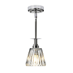 Подвесной светильник хромированного цвета с граненым прозрачным стеклянным плафоном Elstead Lighting варинант исполнения - 2 | Loft Concept в Орле