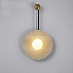 Бра круглое с каменным основанием и плафоном из стекла в форме шара Shaw Marble Lighting варинант исполнения - 4 | Loft Concept в Орле