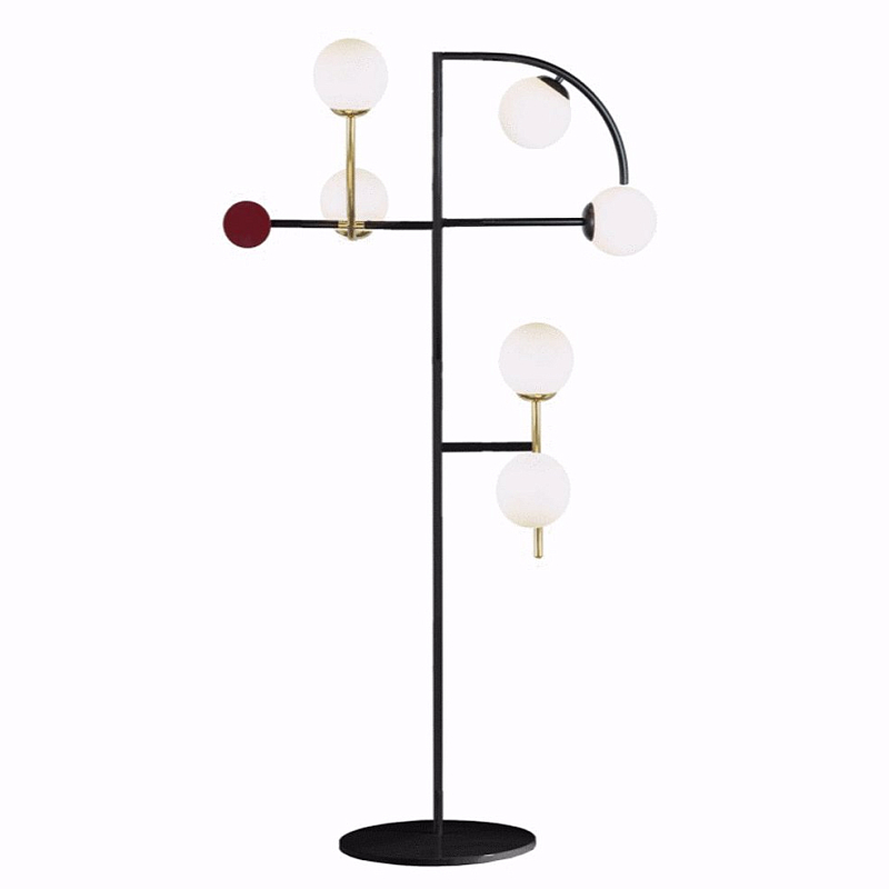 Торшер HELIO FLOOR LIGHT Черный Белый Латунь Красный Торшер HELIO FLOOR LIGHT Черный Белый Латунь Красный в Орле | Loft Concept