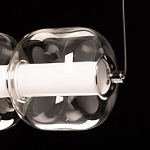 Люстра линейная с 6-ю прозрачными стеклянными плафонами округлой формы HANDLE GRAPE варинант исполнения - 10 | Loft Concept в Орле