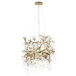 Подвесная люстра в виде ветвей деревьев золотого цвета с прозрачными подвесками-каплями 8 и 14 ламп Droplet Chandelier варинант исполнения - 2 | Loft Concept в Орле