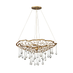 Люстра подвесная золотого цвета с металлическим сетчатым основанием и стеклянными каплевидными подвесками Hinkley варинант исполнения - 2 | Loft Concept в Орле