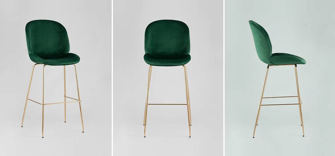 Барный Стул Зеленый Велюр Vendramin Chair Барный Стул Зеленый Велюр Vendramin Chair - Loft-Concept в Орле