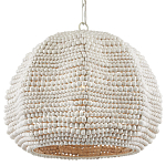 Подвесной светильник в форме купола с декором из круглых деревянных бусин White Wooden Beads Chandelier варинант исполнения - 2 | Loft Concept в Орле