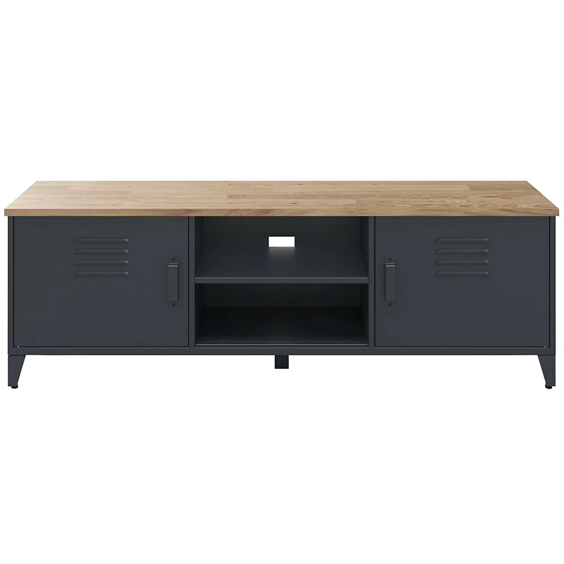 ТВ-тумба из металла и столешницей из массива дуба Metal Wood TV-Stand Светлый дуб Серый ТВ-тумба из металла и столешницей из массива дуба Metal Wood TV-Stand Светлый дуб Серый в Орле | Loft Concept