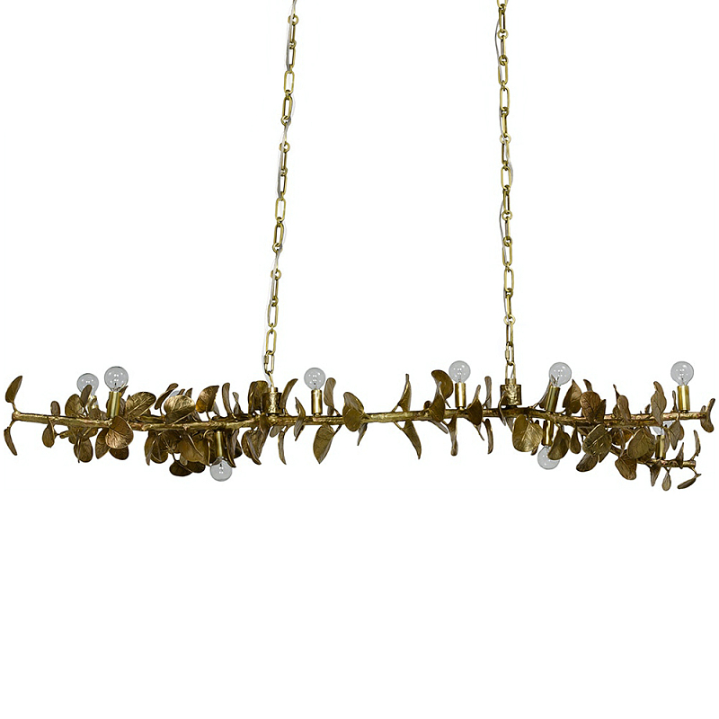 Линейная люстра Brass Eucalyptus Branches Lighting Chandelier Латунь Линейная люстра Brass Eucalyptus Branches Lighting Chandelier Латунь в Орле | Loft Concept