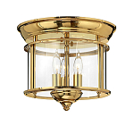 Потолочный светильник в форме фонаря с прозрачным цилиндрическим плафоном и тремя лампами в форме свечей Hinkley варинант исполнения - 5 | Loft Concept в Орле