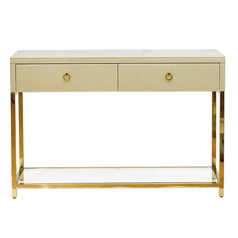Консоль White Gold Console Золотой Бежевый Консоль White Gold Console Золотой Бежевый в Орле | Loft Concept