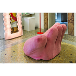 Дизайнерское плюшевое розовое кресло в форме руки Poltronova Joe Plush Taffy Pink Armchair варинант исполнения - 6 | Loft Concept в Орле