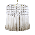 Подвесной светильник круглый плетеный с белой бахромой Braided Bundle of Ears варинант исполнения - 1 | Loft Concept в Орле