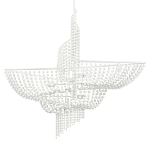 Люстра белая в форме спирали с декором из круглых деревянных бусин White Wooden Beads варинант исполнения - 3 | Loft Concept в Орле