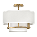 Потолочный светильник с двухслойным белым текстильным абажуром Hinkley варинант исполнения - 14 | Loft Concept в Орле