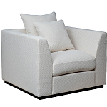 Дизайнерское кресло мягкое с обивкой из рогожки кремового цвета Decoration of Everything варинант исполнения - 1 | Loft Concept в Орле