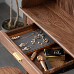 Туалетный стол деревянный с ящиком и зеркалом Moon Walnut Furniture варинант исполнения - 6 | Loft Concept в Орле