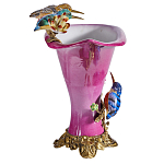 Ваза розового цвета из фарфора с птичкми и цветущими ветвями Garden of Eden варинант исполнения - 3 | Loft Concept в Орле