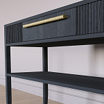 Дизайнерская Консоль с полкой и ящиком Primo Черный дуб варинант исполнения - 4 | Loft Concept в Орле