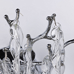 Бра цвета хром с ветвями и прозрачными стеклянными подвесками в виде вытянутых спиральных капель Droplet Chandelier варинант исполнения - 4 | Loft Concept в Орле