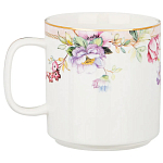 Кружка из фарфора белая с цветочным принтом 400 мл Flower Porcelain Collection варинант исполнения - 1 | Loft Concept в Орле