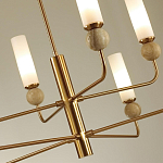 Люстра на штанге с 8-ю цилиндрическими матовыми плафонами и шарами из камня Orb Essence варинант исполнения - 11 | Loft Concept в Орле