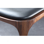 Стул деревянный с мягким сиденьем из черной натуральной кожи Moon Walnut Furniture варинант исполнения - 9 | Loft Concept в Орле