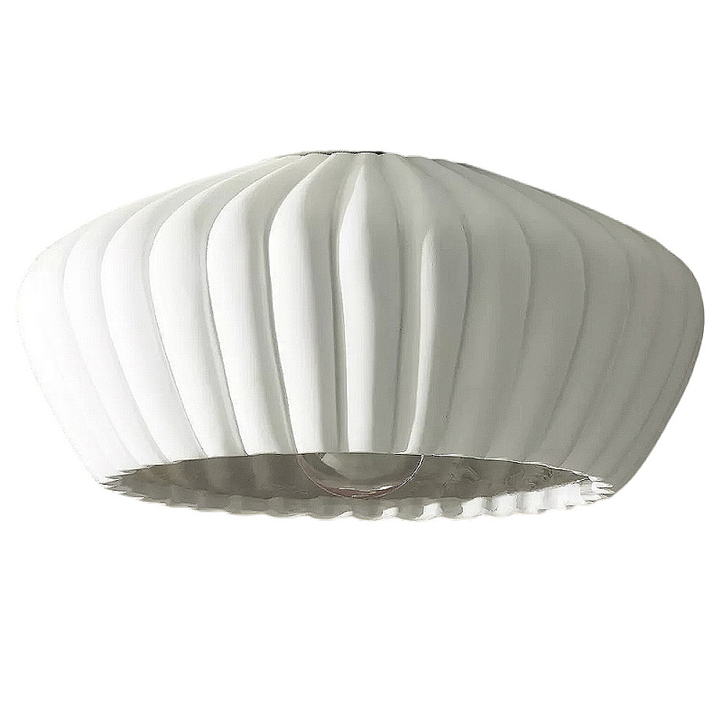 Потолочный светильник керамический Ceramic Embossed Lamp Белый Потолочный светильник керамический Ceramic Embossed Lamp Белый в Орле | Loft Concept