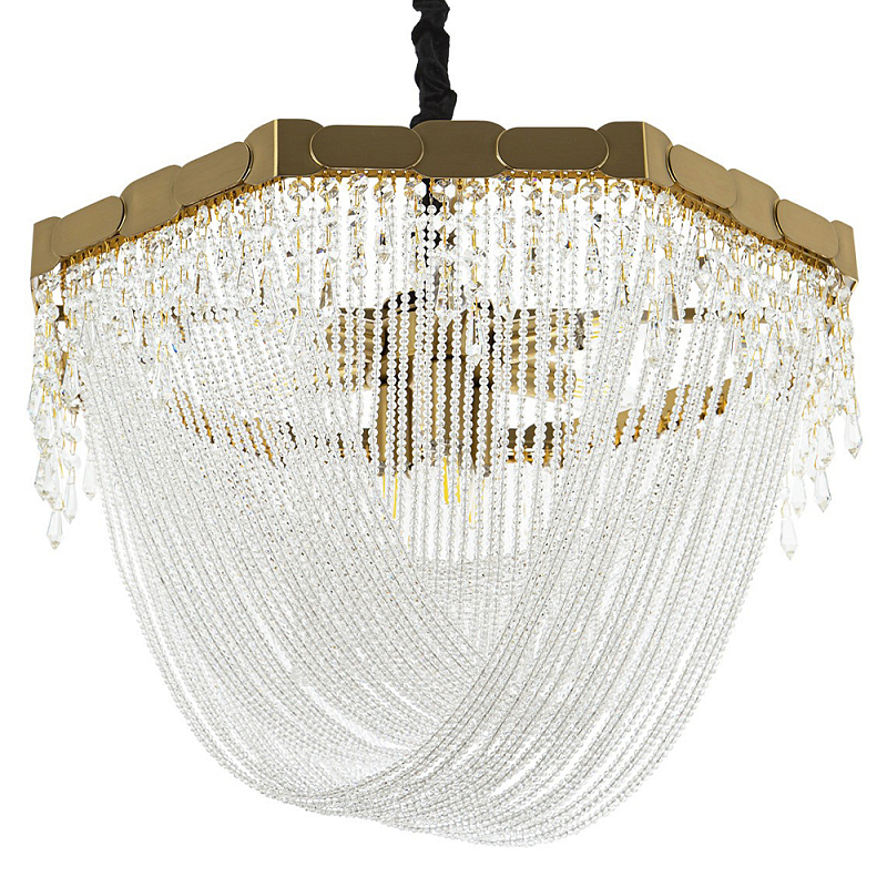 Люстра с хрустальными подвесками Riche Crystal Metal Chandelier 9 Прозрачный Латунь Люстра с хрустальными подвесками Riche Crystal Metal Chandelier 9 Прозрачный Латунь в Орле | Loft Concept