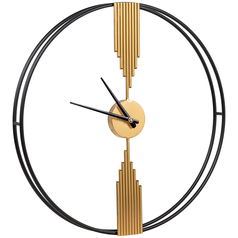 Часы настенные круглые из металла Mirror Tower Clock Золотой Черный Часы настенные круглые из металла Mirror Tower Clock Золотой Черный в Орле | Loft Concept