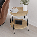 Стол приставной с 2-мя круглыми столешницами из дерева ESSEL OAK варинант исполнения - 8 | Loft Concept в Орле