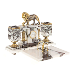 Настольный письменный набор из мрамора с декором в виде льва в подарочной упаковке Marble Accessory варинант исполнения - 2 | Loft Concept в Орле